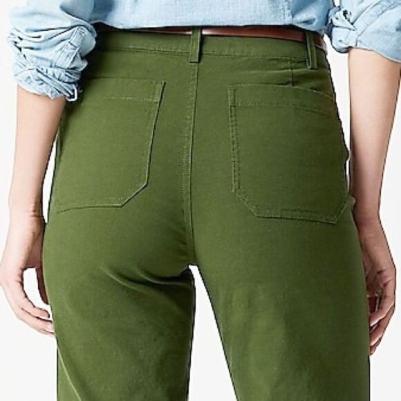 NWT J. Crew Lizzie Wide Leg Pants Size 34 (18) Pine Green High Rise Patch Pocket - Picture 8 of 12
